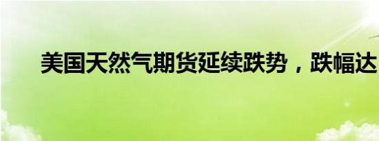 美国天然气期货延续跌势，跌幅达5%