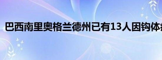 巴西南里奥格兰德州已有13人因钩体病死亡