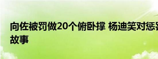 向佐被罚做20个俯卧撑 杨迪笑对惩罚背后的故事