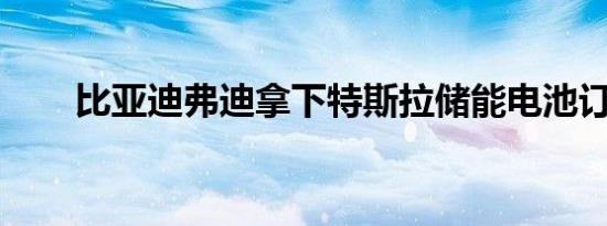 比亚迪弗迪拿下特斯拉储能电池订单