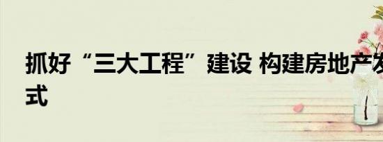 抓好“三大工程”建设 构建房地产发展新模式