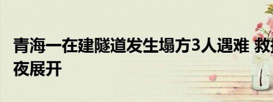 青海一在建隧道发生塌方3人遇难 救援行动连夜展开