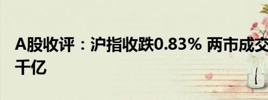 A股收评：沪指收跌0.83% 两市成交额不足7千亿