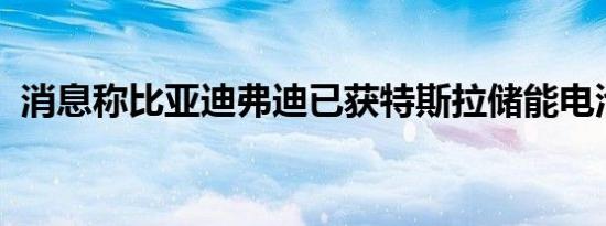 消息称比亚迪弗迪已获特斯拉储能电池订单