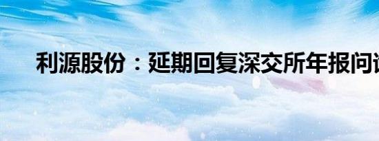 利源股份：延期回复深交所年报问询函