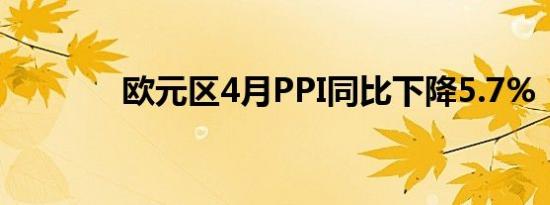 欧元区4月PPI同比下降5.7%