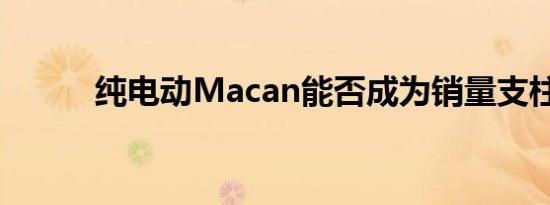 纯电动Macan能否成为销量支柱