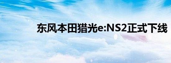 东风本田猎光e:NS2正式下线