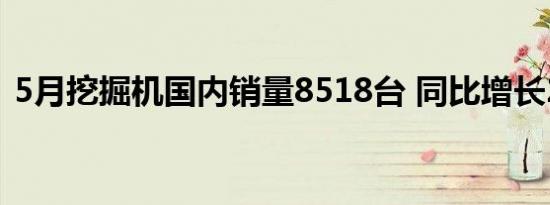 5月挖掘机国内销量8518台 同比增长29.2%