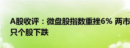 A股收评：微盘股指数重挫6% 两市超4800只个股下跌