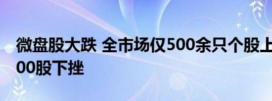 微盘股大跌 全市场仅500余只个股上涨 超4800股下挫