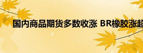 国内商品期货多数收涨 BR橡胶涨超4%