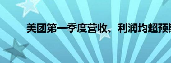 美团第一季度营收、利润均超预期