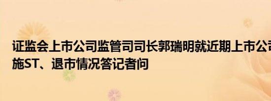 证监会上市公司监管司司长郭瑞明就近期上市公司股票被实施ST、退市情况答记者问