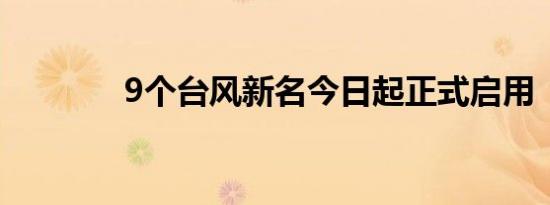 9个台风新名今日起正式启用