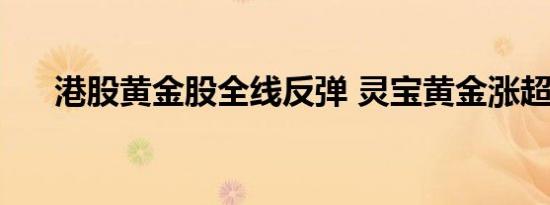 港股黄金股全线反弹 灵宝黄金涨超6%