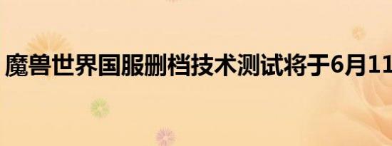 魔兽世界国服删档技术测试将于6月11日开启