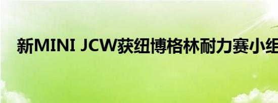 新MINI JCW获纽博格林耐力赛小组冠军