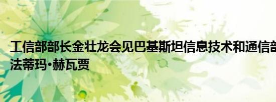 工信部部长金壮龙会见巴基斯坦信息技术和通信部部长莎萨·法蒂玛·赫瓦贾