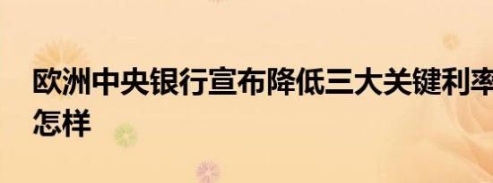 欧洲中央银行宣布降低三大关键利率 详情是怎样