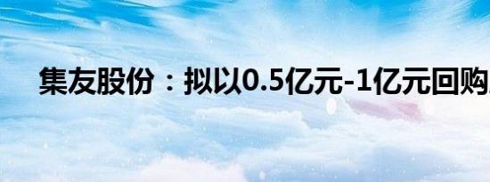 集友股份：拟以0.5亿元-1亿元回购股份