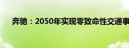 奔驰：2050年实现零致命性交通事故！