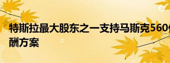 特斯拉最大股东之一支持马斯克560亿美元薪酬方案