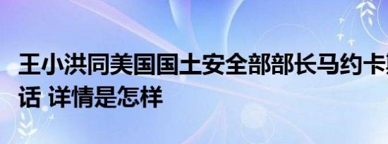 王小洪同美国国土安全部部长马约卡斯视频通话 详情是怎样