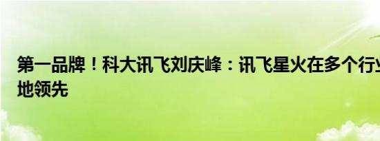 第一品牌！科大讯飞刘庆峰：讯飞星火在多个行业大模型落地领先