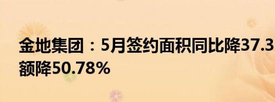 金地集团：5月签约面积同比降37.32%，金额降50.78%