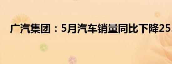 广汽集团：5月汽车销量同比下降25.33%