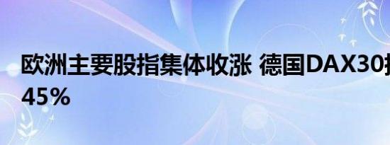 欧洲主要股指集体收涨 德国DAX30指数涨0.45%