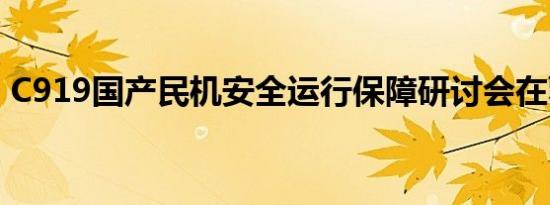 C919国产民机安全运行保障研讨会在蓉召开