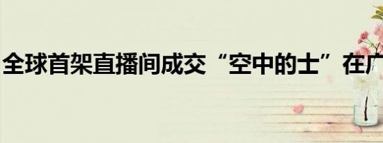 全球首架直播间成交“空中的士”在广州交付