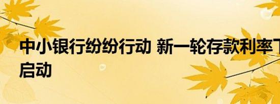 中小银行纷纷行动 新一轮存款利率下调有望启动