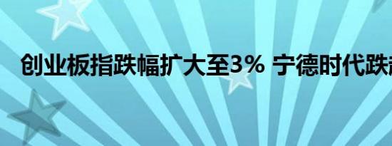 创业板指跌幅扩大至3% 宁德时代跌超8%