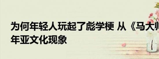 为何年轻人玩起了彪学梗 从《马大帅》到青年亚文化现象