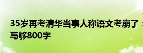 35岁再考清华当事人称语文考崩了：作文没写够800字