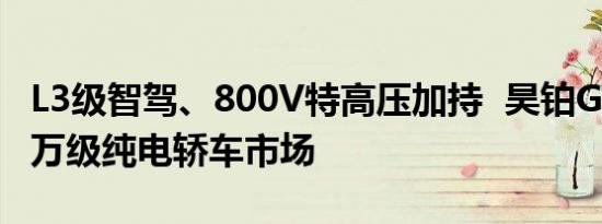 L3级智驾、800V特高压加持  昊铂GT搅局20万级纯电轿车市场