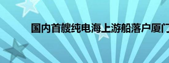 国内首艘纯电海上游船落户厦门