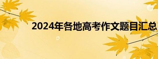 2024年各地高考作文题目汇总