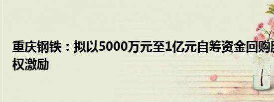 重庆钢铁：拟以5000万元至1亿元自筹资金回购股份用于股权激励