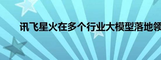 讯飞星火在多个行业大模型落地领先