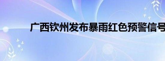 广西钦州发布暴雨红色预警信号