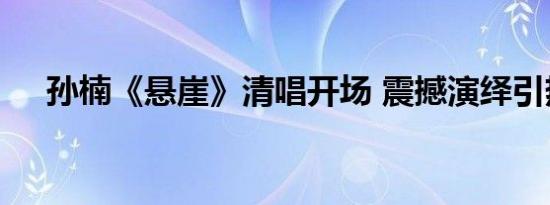 孙楠《悬崖》清唱开场 震撼演绎引热议