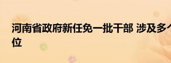 河南省政府新任免一批干部 涉及多个重要岗位