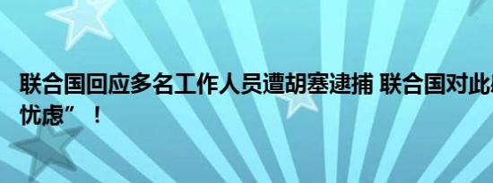 联合国回应多名工作人员遭胡塞逮捕 联合国对此感到“非常忧虑”！