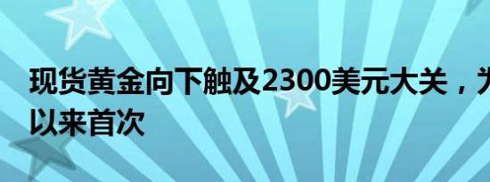 现货黄金向下触及2300美元大关，为5月6日以来首次