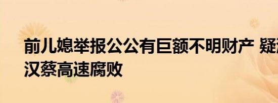 前儿媳举报公公有巨额不明财产 疑涉汉鄂、汉蔡高速腐败