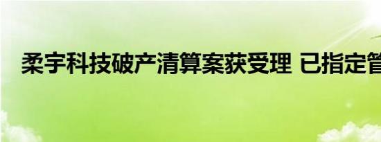 柔宇科技破产清算案获受理 已指定管理人